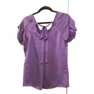 NEW Gap purple satin ribbon-tie blouse, XS